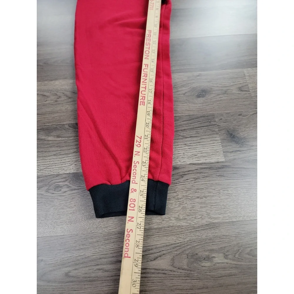 True Religion Jogger Sweatpants Large Red Classic Logo Drawstring Skinny Fit